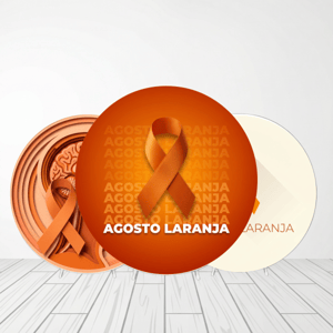CAPA PAINEL REDONDO AGOSTO LARANJA | TECIDO PREMIUM | VÁRIOS MODELOS - 1.50X1.50M E 50X50CM