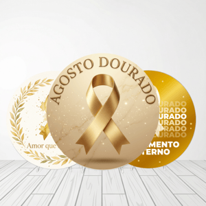 CAPA PAINEL REDONDO AGOSTO DOURADO | TECIDO PREMIUM  | VÁRIOS MODELOS - 1.50X1.50M E 50X50CM