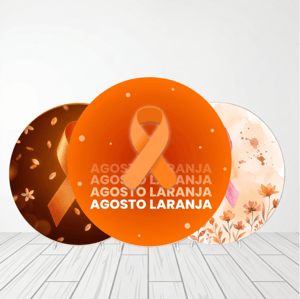 CAPA PAINEL REDONDO AGOSTO LARANJA | TECIDO PREMIUM | VÁRIOS MODELOS - 1.50X1.50M E 50X50CM