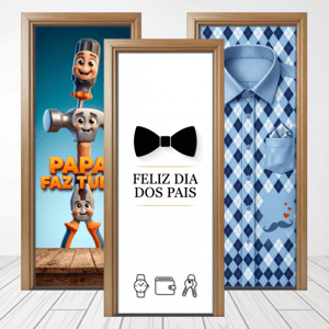 CAPA PAINEL PORTA DIA DOS PAIS | TECIDO PREMIUM | VÁRIOS MODELOS - 85cm x 2.10M