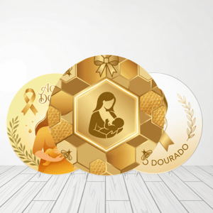 CAPA PAINEL REDONDO AGOSTO DOURADO | TECIDO PREMIUM | VÁRIOS MODELOS - 1.50X1.50M E 50X50CM