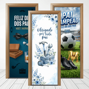 CAPA PAINEL PORTA DIA DOS PAIS | TECIDO PREMIUM | VÁRIOS MODELOS - 85cm x 2.10M Tecido: Helanca 85cm x 2.10M