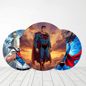 CAPA PAINEL REDONDO SUPERMAN KRIPTO SUPER HOMEM | TECIDO PREMIUM | VÁRIOS MODELOS - 1.50X1.50M E 50X50CM