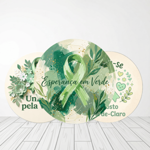 CAPA PAINEL REDONDO AGOSTO VERDE CLARO| TECIDO PREMIUM | VÁRIOS MODELOS - 1.50X1.50M E 50X50CM
