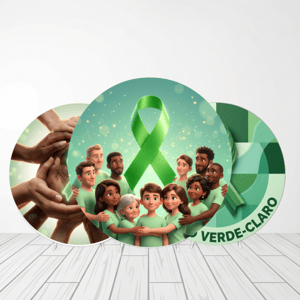 CAPA PAINEL REDONDO AGOSTO VERDE CLARO| TECIDO PREMIUM | VÁRIOS MODELOS - 1.50X1.50M E 50X50CM
