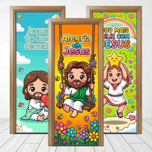 CAPA PAINEL PORTA JESUS | TECIDO PREMIUM | VÁRIOS MODELOS - 85cm x 2.10M