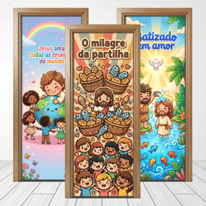 CAPA PAINEL PORTA JESUS | TECIDO PREMIUM | VÁRIOS MODELOS - 85cm x 2.10M