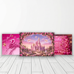 CAPA FUNDO FOTOGRÁFICO HORIZONTAL BARBIE | TECIDO PREMIUM | VÁRIOS MODELOS - 1.50X2.20CM Tecido: Helanca 1.50x2.20CM