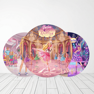 CAPA PAINEL REDONDO BARBIE | TECIDO PREMIUM | VÁRIOS MODELOS - 1.50X1.50M E 50X50CM