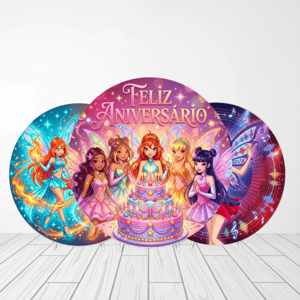 CAPA PAINEL REDONDO WINX | TECIDO PREMIUM | VÁRIOS MODELOS - 1.50X1.50M E 50X50CM