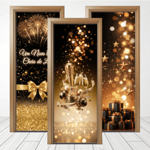 CAPA PAINEL PORTA ANO NOVO| TECIDO PREMIUM | VÁRIOS MODELOS - 85cm x 2.10M Tecido: Helanca 85cm x 2.10M