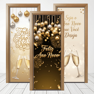 CAPA PAINEL PORTA ANO NOVO| TECIDO PREMIUM | VÁRIOS MODELOS - 85cm x 2.10M Tecido: Helanca 85cm x 2.10M