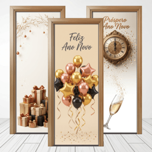 CAPA PAINEL PORTA ANO NOVO| TECIDO PREMIUM | VÁRIOS MODELOS - 85cm x 2.10M Tecido: Helanca 85cm x 2.10M