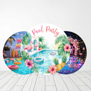 CAPA PAINEL REDONDO POOL PARTY | TECIDO PREMIUM  | VÁRIOS MODELOS - 1.50X1.50M E 50X50CM Tecido: Helanca 1.50x1.50m E 50X50cm    