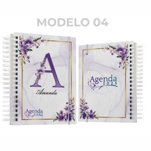 Agenda 2026 Floral Personalizada Com Nome