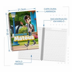 Caderno Capa Dura A4 personalizado ESCOLAR