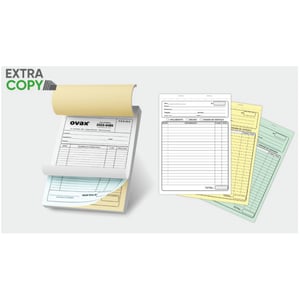 Bloco 15x21 cm 1/0 cor 25x3 vias PAPEL EXTRACOPY PAPEL EXTRACOPY 15x21 1/0  PAPEL EXTRACOPY 