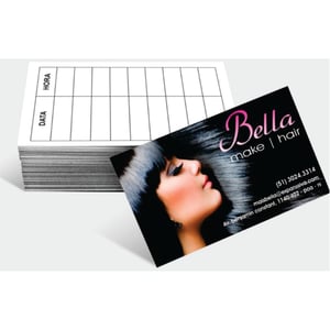 Cartão 4/1 cor (tinta preta no verso) com ou sem verniz total frente. Couchê 300g 9x5cm 4/1 Cartão 4/1 cor (tinta preta no verso) com ou sem verniz total frente. Corte Reto 