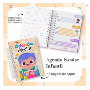 Agenda Escolar offset 75g 15x21 4/4 Laminação BOPP Capa dura 2mm revestido com adesivo impresso em alta qualidade Miolo com 350 páginas, 1 página por dia, exceto sábado e Domingo.