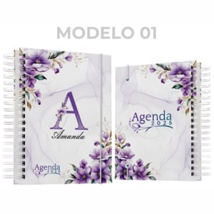 Agenda 2026 Floral Personalizada Com Nome offset 75g 15x21 4/4 Laminação BOPP Capa dura 2mm revestido com adesivo impresso em alta qualidade Miolo com 350 páginas, 1 página por dia, exceto sábado e Domingo.