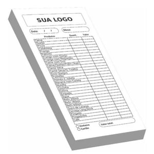 BLOCOS | COMANDAS |TALÕES | RECEITUARIOS - 4VIAs Papel 1ª via: BRANCO - COPIATIVO CB - Demais vias: COPIATIVO CFB 10X21CM  Sem Revestimento Blocagem 50x4 Via Personalizado