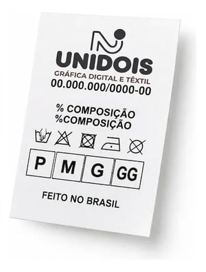 ETIQUETAS DE NYLON NYLON PADRÃO FRENTE E VERSO PRETO E BRANCO   