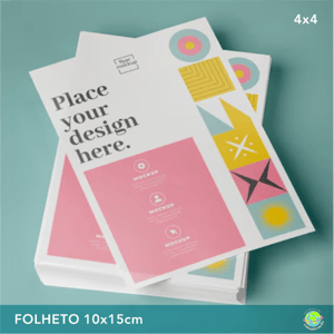 Folhetos 10x15cm | Panfletos | Flyers | 4x4 cores Couchê 115g 10x15cm 4x4 (frente e verso)   
