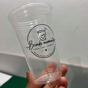 Kit 50 copos descartavel transparente personalizados