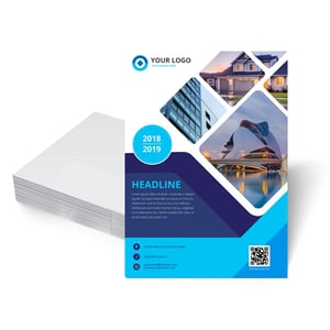 Flyers / Folhetos Couchê 90g 10x14cm 4x0 Sem verniz Corte Reto 