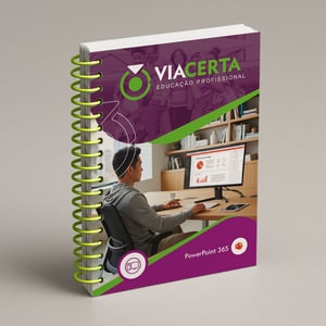 PowerPoint 365 Capa em Triplex 300g - Miolo em Sulfite 90g 15X21 cm Colorido Capa com BOPP Brilho Espiral 