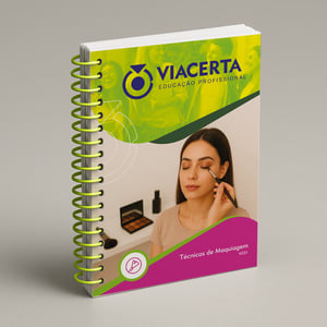 Maquiagem Profissional 2025 Capa em Triplex 300g - Miolo em Sulfite 90g 20,5X28,5 cm Colorido Capa com BOPP Brilho Espiral 