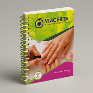 Manicure e Pedicure 2025 Capa em Triplex 300g - Miolo em Sulfite 90g 20,5X28,5 cm Colorido Capa com BOPP Brilho Espiral 