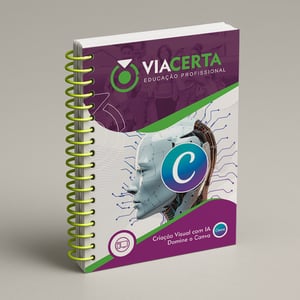Criação Visual com IA Domine o Canva Capa em Triplex 300g - Miolo em Sulfite 90g 15X21 cm Colorido Capa com BOPP Brilho Espiral 