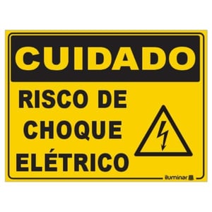 PLAQUINHA RISCO DE CHOQUE ELÉTRICO EXCLUSIVA ILLUMINAR