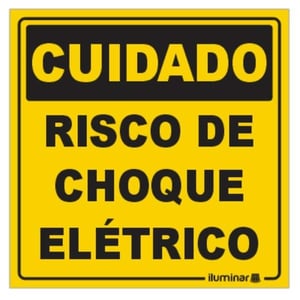 PLAQUINHA RISCO DE CHOQUE ELÉTRICO EXCLUSIVA ILLUMINAR