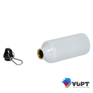 Garrafa de Alumínio Tampa Mosquetão 600ml Personalizada