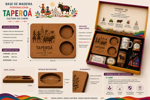 kit comeorativo  - PREMIUM - personalizado - Caixa com aba magnética - PREMIUM - personalizada + base de madeira + caneca de porcelana + cartão + artesanato e proutos alimenticios ( não incluso )
