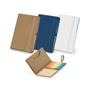 Bloco Porta Cartão Em Kraft Com Blocos Adesivados Post it  10,4 x 6,5 cm    