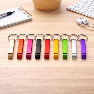 Chaveiro Abridor Metálico  Área de gravação de 4 cm x 0,8 cm   Gravação a Laser 