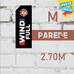 WIND FULL PAREDE (M) Completo com Hastes e Suporte de Aço 2.70m x 0.65m Dupla-Face 4 x 4 RETANGULAR Embalagem / Estrutura de Alumínio Desmontável FRETE GRÁTIS NAS COMPRAS ACIMA DE 100,00, CONSULTE AS REGIÕES.