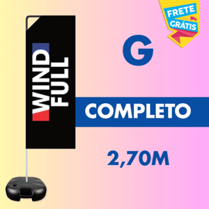 WIND BANNER FULL COMPLETO (G) Base Titan Black Modelo Maleta com Alça 2.70m x 0.65m Dupla-Face | Impressão Ultra-HD Tecido TecnoSport 100% Sintético RETANGULAR / Estrutura de Alumínio Desmontável FRETE GRÁTIS NAS COMPRAS ACIMA DE 100,00, CONSULTE AS REGIÕES.