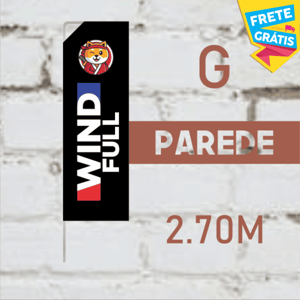 WIND FULL PAREDE (G) Completo com Hastes e Suporte de Aço 2.70m x 0.65m Dupla-Face 4 x 4 RETANGULAR Embalagem / Estrutura de Alumínio Desmontável FRETE GRÁTIS NAS COMPRAS ACIMA DE 100,00, CONSULTE AS REGIÕES.