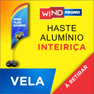 WIND BANNER PROMOCIONAL (M) Base Titan Black Modelo Maleta com Alça 2.45m x 0.65m Dupla-Face | Impressão Sublimática Modelo VELA Estrutura de Alumínio Inteiriça SOMENTE RETIRADA