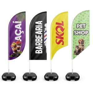 Wind Banner Completo P TECIDO TECNOSPORT 100% SINTÉTICO 1.85M X 0.65M DUPLA-FACE | IMPRESSÃO ULTRA-HD EPSON ESTRUTURA DE ALUMÍNIO DESMONTÁVEL FACA | PENA | VELA | ÂNGULO / BASE TITAN BLACK FRETE GRÁTIS NAS COMPRAS ACIMA DE 100,00, CONSULTE AS REGIÕES.