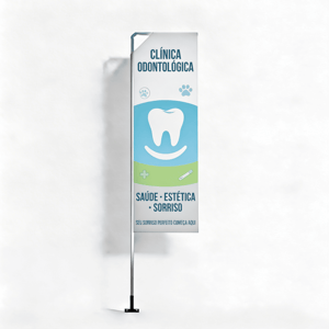 Wind Banner de Parede Full P Completo com Hastes e Suporte de Aço 2.15m x 0.65m Dupla-Face 4 x 4 RETANGULAR Embalagem / Estrutura de Alumínio Desmontável FRETE GRÁTIS NAS COMPRAS ACIMA DE 100,00, CONSULTE AS REGIÕES.