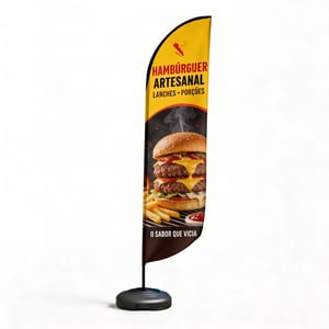 Wind Banner de Fibra Completo Publicitário (M) DUPLA-FACE 2.50M X 0.65M FACA | PENA | VELA | ÂNGULO / BASE TITAN BLACK TECNOSPORT ESTRUTURA DE FIBRA DESMONTÁVEL FRETE GRÁTIS NAS COMPRAS ACIMA DE 100,00, CONSULTE AS REGIÕES.