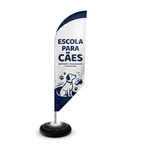 Wind Banner Promocional para Divulgação ÂNGULO (M) Base Titan Black Modelo Maleta com Alça 2.45m x 0.65m Dupla-Face | Impressão Sublimática Modelo ÂNGULO Estrutura de Alumínio Inteiriça SOMENTE RETIRADA