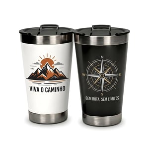 Copo Térmico Personalizado em Inox AÇO INOX 171MM x 91MM 4 CORES + BRANCO + VERNIZ ULTRA HD ADESIVO DTF UV 500 ML / COM OU SEM ESTAMPA FRETE GRÁTIS NAS COMPRAS ACIMA DE 100,00, CONSULTE AS REGIÕES.