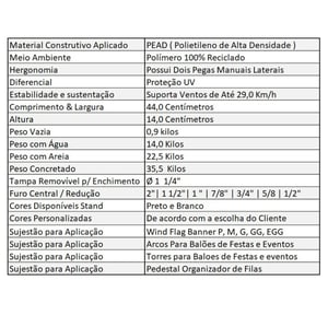 Base Quadrada para Guarda-Sol