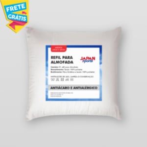 REFIL PARA ALMOFADA FIBRA VIRGEM DE SILICONE ANTIALÉRGICO 45CM X 45CM BRANCA TECIDO TACTEL ENCHIMENTO 500GR / SUPER MACIA FRETE GRÁTIS NAS COMPRAS ACIMA DE 100,00, CONSULTE AS REGIÕES.